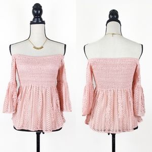 NWT A.Calin by Flying Tomato Pink Lace Blouse, Size Small 🌼